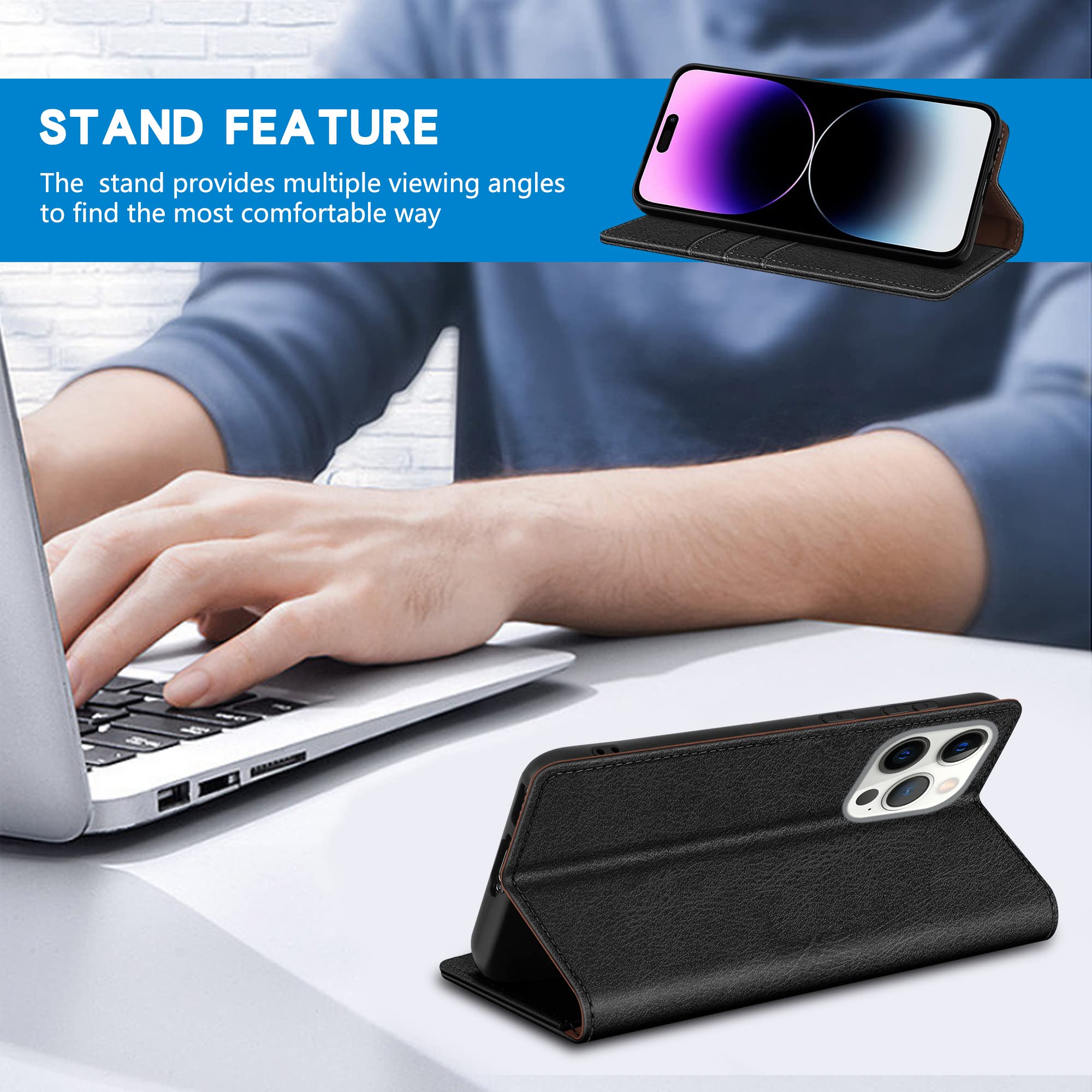 Amazon.com: ZZXX for iPhone 14 Pro Max Wallet Case with [RFID